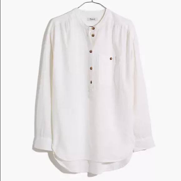 Madewell Linen-Blend Novella Popover Tunic Top - Picture 4 of 5